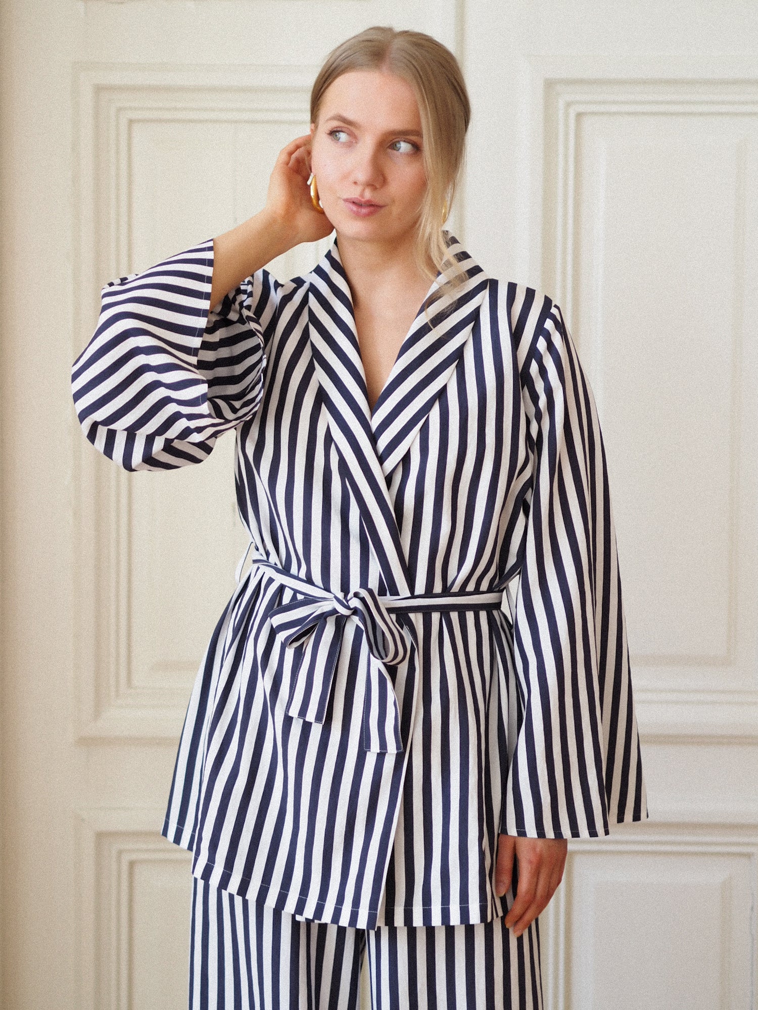 Verve Jacket, Navy Stripe