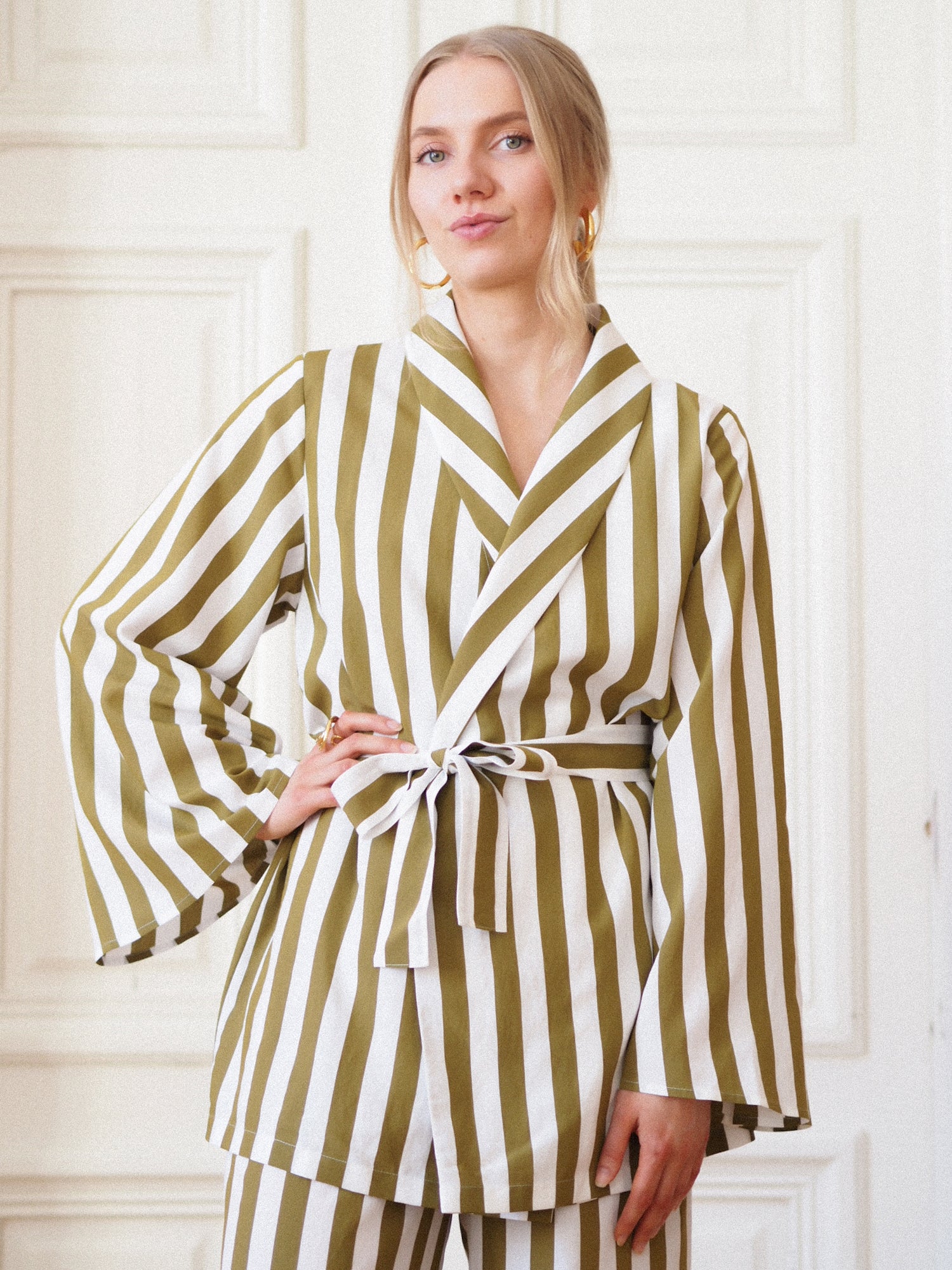 Verve Jacket, Olive Stripe