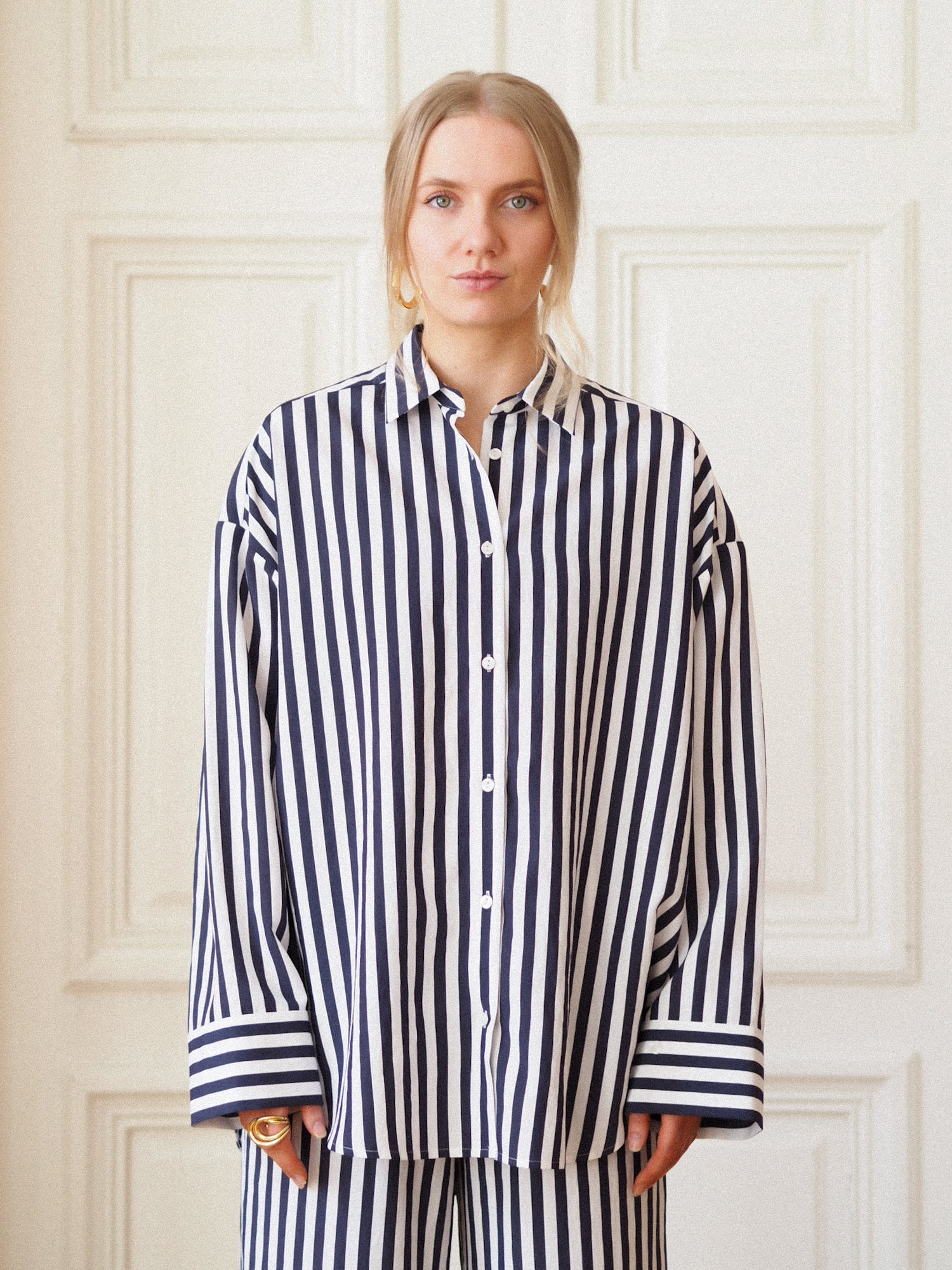 Aeris Shirt, Navy Stripe