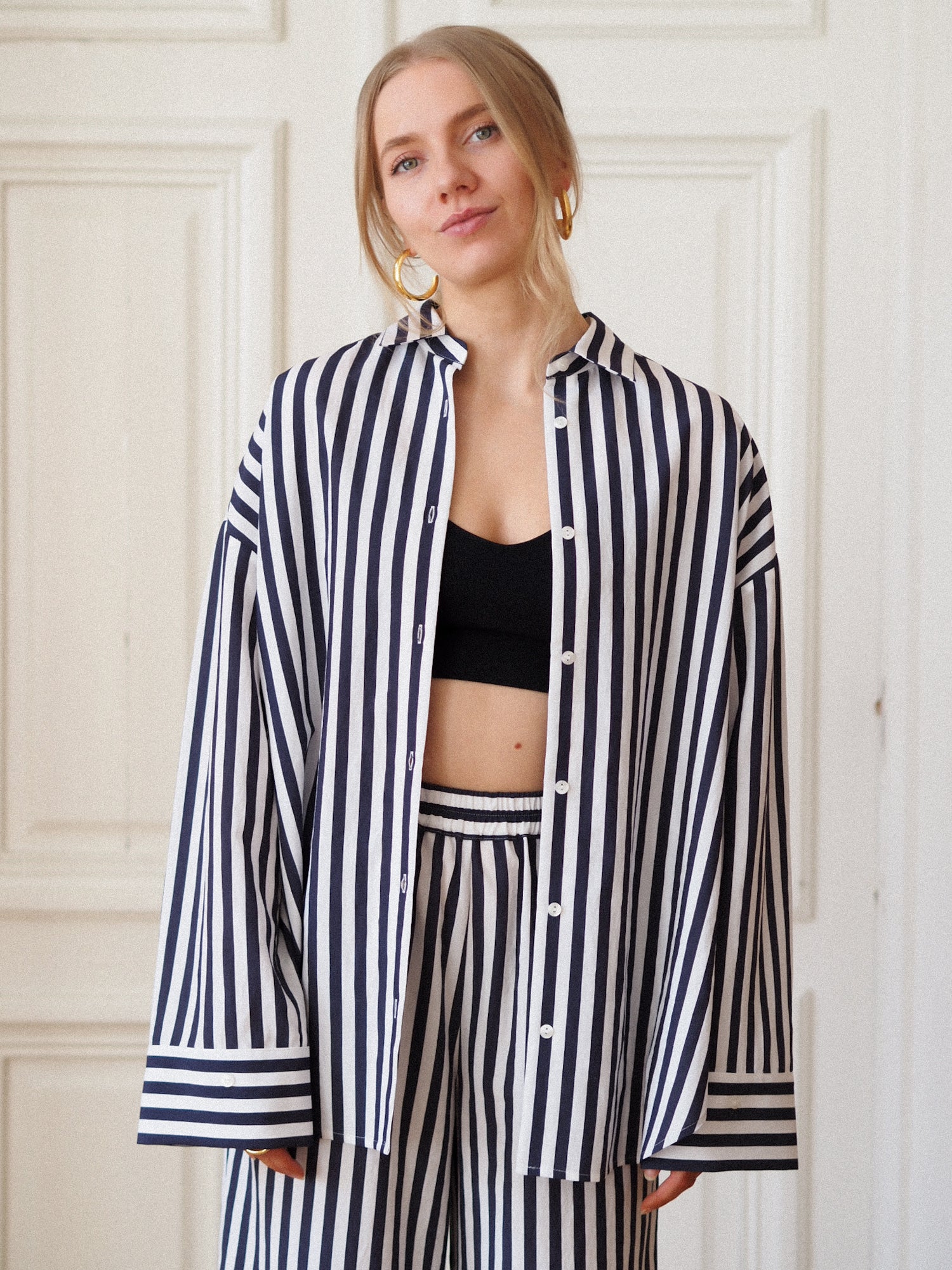 Aeris Shirt, Navy Stripe