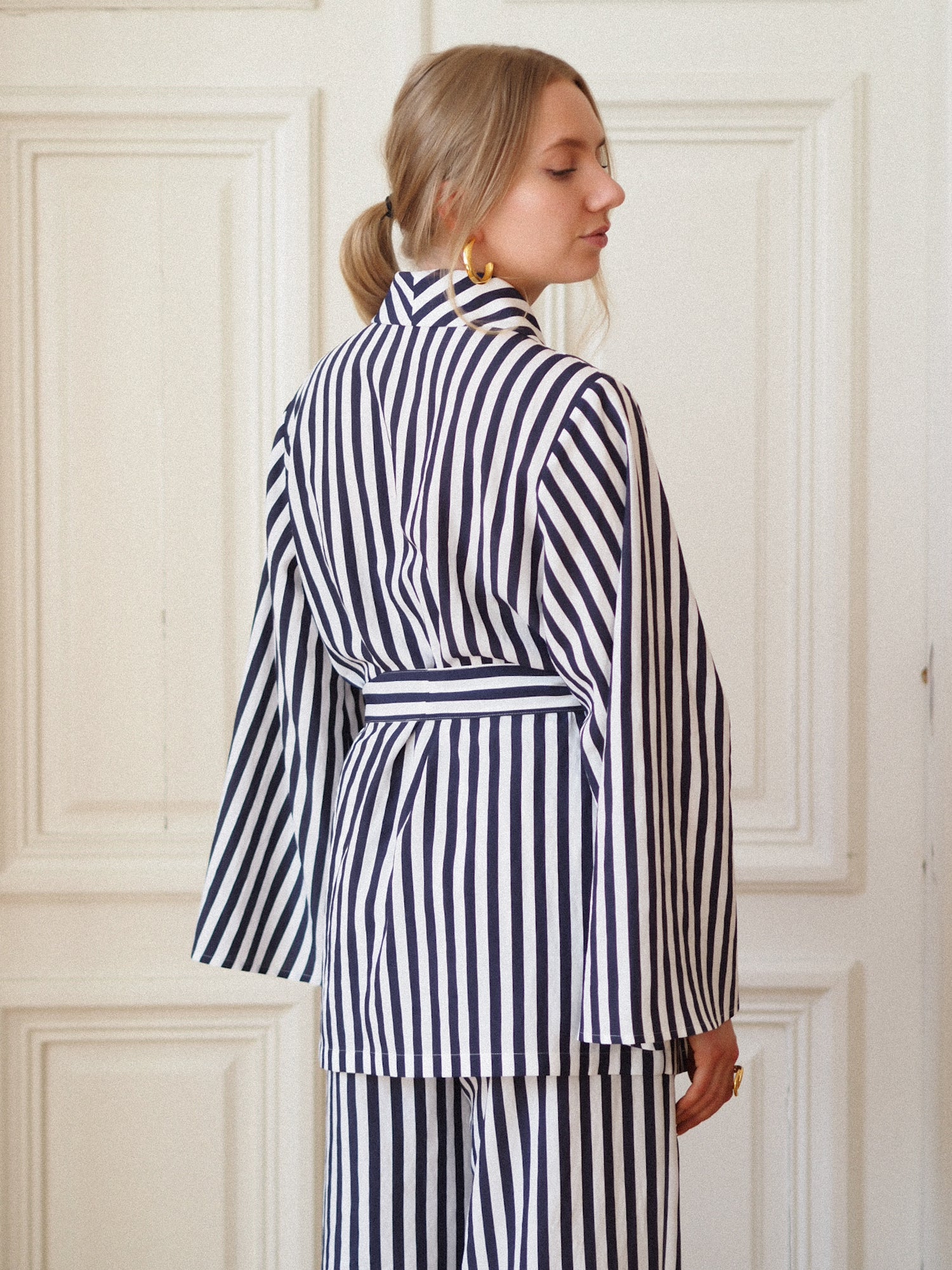 Verve Jacket, Navy Stripe