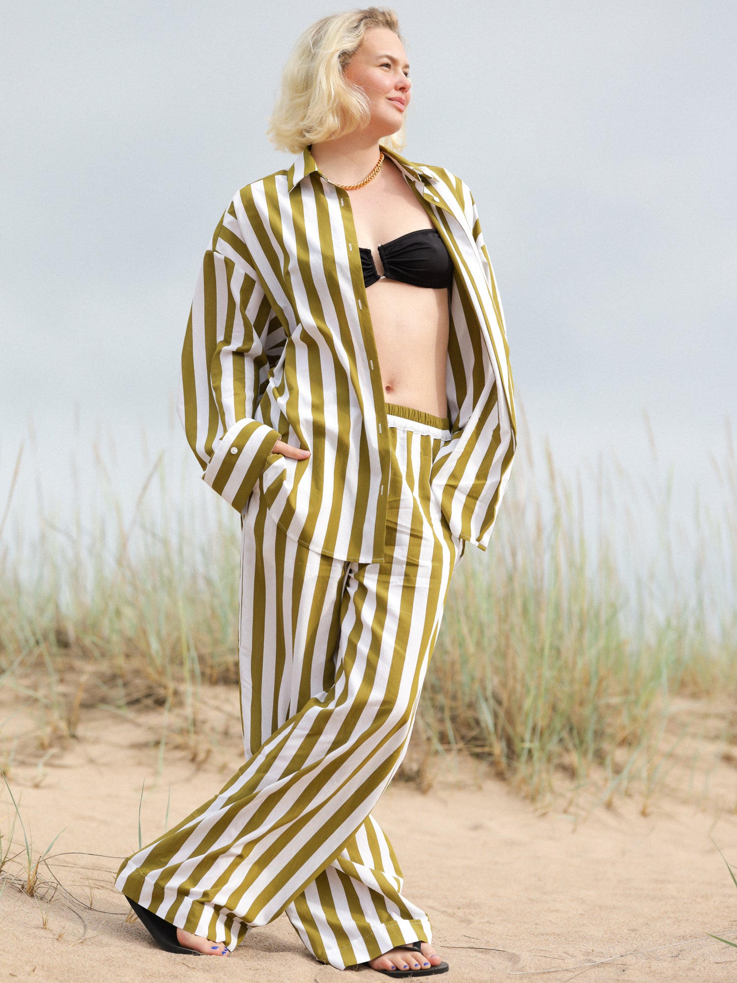 Enchanter Pants, Olive Stripe